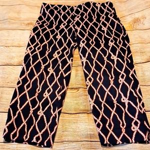 Talbots capris pant navy red 6 petite